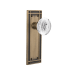 Nostalgic Warehouse Vintage Crystal Egg and Dart Privacy Door Knob Set with Mission Rose and 2-3/8" Backset Antique Brass
