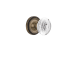 Nostalgic Warehouse Vintage Crystal Egg and Dart Privacy Door Knob Set with Rope Rose and 2-3/4" Backset Antique Brass