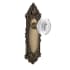 Nostalgic Warehouse Vintage Crystal Egg and Dart Privacy Door Knob Set with Victorian Rose and 2-3/4" Backset Antique Brass