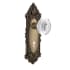 Nostalgic Warehouse Vintage Crystal Egg and Dart Vintage Skeleton Key Retrofit Door Knob Set with Victorian Rose Antique Brass