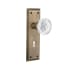 Nostalgic Warehouse Vintage Crystal Meadows Privacy Door Knob Set with New York Rose, 2-3/8" Backset and Decorative Keyhole Antique Brass