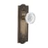 Nostalgic Warehouse Vintage Crystal Meadows Dummy Door Knob Set with Meadows Rose Antique Brass