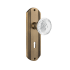 Nostalgic Warehouse Vintage Crystal Meadows Privacy Door Knob Set with Deco Rose, 2-3/4" Backset and Decorative Keyhole Antique Brass