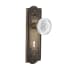 Nostalgic Warehouse Vintage Crystal Meadows Privacy Door Knob Set with Meadows Rose, 2-3/4" Backset and Decorative Keyhole Antique Brass
