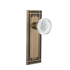 Nostalgic Warehouse Vintage Crystal Meadows Privacy Door Knob Set with Mission Rose and 2-3/8" Backset Antique Brass