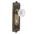 Nostalgic Warehouse Vintage Crystal Meadows Privacy Door Knob Set with Egg & Dart Rose, 2-3/8" Backset and Decorative Keyhole Antique Brass