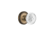 Nostalgic Warehouse Vintage Crystal Meadows Passage Door Knob Set with Classic Rose and 2-3/4" Backset Antique Brass