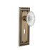 Nostalgic Warehouse Vintage Crystal Victorian Privacy Door Knob Set with Mission Rose, 2-3/8" Backset and Decorative Keyhole Antique Brass
