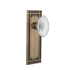Nostalgic Warehouse Vintage Crystal Victorian Dummy Door Knob Set with Mission Rose Antique Brass