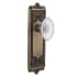 Nostalgic Warehouse Vintage Crystal Victorian Privacy Door Knob Set with Egg & Dart Rose and 2-3/8" Backset Antique Brass