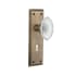 Nostalgic Warehouse Vintage Crystal Victorian Privacy Door Knob Set with New York Rose, 2-3/4" Backset and Decorative Keyhole Antique Brass