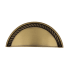 Nostalgic Warehouse Vintage Rope Edge 3" Center to Center Cabinet Cup Handle - Cup Pull - Solid Brass Antique Brass