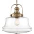 Nuvo Lighting Basel 14" Wide Pendant Burnished Brass / Clear