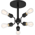 Nuvo Lighting Faraday 6 Light 17" Wide Semi-Flush Ceiling Fixture Black