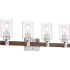 Nuvo Lighting Arabel 4 Light 28" Wide Bathroom Vanity Light Brushed Nickel / Nutmeg Wood