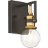 Nuvo Lighting Intention 7" Tall Bathroom Sconce Warm Brass / Black