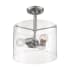 Nuvo Lighting Bransel 3 Light 12" Wide Semi-Flush Ceiling Fixture Brushed Nickel