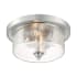 Nuvo Lighting Bransel 2 Light 13" Wide Flush Mount Drum Ceiling Fixture Brushed Nickel