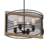 Nuvo Lighting Atelier 4 Light 20" Wide Cage Pendant Black / Honey Wood