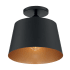 Nuvo Lighting Motif 10" Wide Semi-Flush Ceiling Fixture Black / Gold Accents
