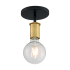 Nuvo Lighting Ryder 5" Wide Semi-Flush Ceiling Fixture Black / Brushed Brass