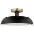 Nuvo Lighting Colony 15" Wide Semi-Flush Ceiling Fixture Matte Black / Burnished Brass