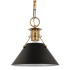 Nuvo Lighting Outpost 10" Wide Mini Pendant Matte Black / Burnished Brass
