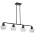 Nuvo Lighting Destin 4 Light 38" Wide Linear Pendant Black / Silver Accents