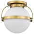 Nuvo Lighting Lakeshore 18" Wide Semi-flush Globe Ceiling Fixture Natural Brass
