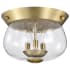 Nuvo Lighting Boliver 3 Light 14" Wide Flush Mount Bowl Ceiling Fixture with Bowl Shade Vintage Brass