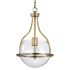 Nuvo Lighting Amado 10" Wide Pendant with Shade Vintage Brass
