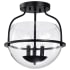Nuvo Lighting Amado 3 Light 14" Wide Semi-flush Globe Ceiling Fixture Matte Black