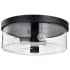 Nuvo Lighting Clarksville 3 Light 15" Wide Flush Mount Drum Ceiling Fixture Matte Black