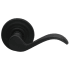 Omnia Privacy Door Lever Set with Wave Lever and Traditional Rose from the Prodigy Collection Oil Rubbed Black