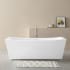 Ove Decors Terra 70" Free Standing Acrylic Soaking Tub with Center Drain, Drain Assembly, and Overflow White