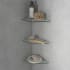 Ove Decors Bella 3-Pack Tempered Glass Wall Mounted Corner Shower Shelves Satin Nickel