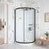 Ove Decors Breeze 38 in. L x 38 in. W x 73.25 in. H Round Corner Drain and Shower Enclosure with Clear Framed Sliding Door Black