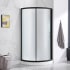 Ove Decors Breeze 34in. L x 34in. W x 73.25 in. H Round Corner Drain and Shower Enclosure with Frosted Framed Sliding Door Black