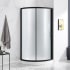 Ove Decors Breeze 77-15/16" High x 34-15/16" Wide x 34-15/16" Deep Sliding Framed Shower Enclosure with Frosted Glass Glass Black