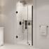 Ove Decors Panama 74-3/4" High x 36" Wide x 36" Deep Hinged Frameless Shower Enclosure with Clear Glass Black