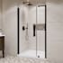 Ove Decors Pasadena 74-3/4" High x 48" Wide x 36" Deep Pivot Frameless Shower Enclosure with Clear Glass Black