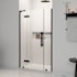 Ove Decors Tampa 74-3/4" High x 48" Wide x 32" Deep Hinged Frameless Shower Enclosure with Clear Glass Black