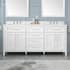 Ove Decors Tahoe 72" Free Standing Double Basin Vanity Set with Cabinet, Marble Vanity Top, and Framed Mirrors White