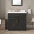 Ove Decors Bailey 36" Free Standing Single Basin Vanity Set with Cabinet and Quartz Vanity Top Matte Black Wood