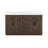 Ove Decors Bailey 60" Free Standing Double Basin Vanity Set with Cabinet and Quartz Vanity Top Almond Latte / Engineered Quartz