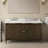 Ove Decors Gabi 60" Free Standing Double Basin Vanity Set with Cabinet and Engineered Stone Vanity Top Dark Walnut