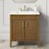 Ove Decors Juliette 30" Free Standing Single Basin Vanity Set with Cabinet and Quartz Vanity Top Warm Walnut