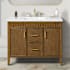 Ove Decors Juliette 42" Free Standing Single Basin Vanity Set with Cabinet and Quartz Vanity Top Warm Walnut