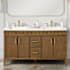 Ove Decors Juliette 60" Free Standing Double Basin Vanity Set with Cabinet and Quartz Vanity Top Warm Walnut