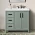 Ove Decors Solas 36" Free Standing Single Basin Vanity Set with Cabinet and Engineered Stone Vanity Top Sage Green